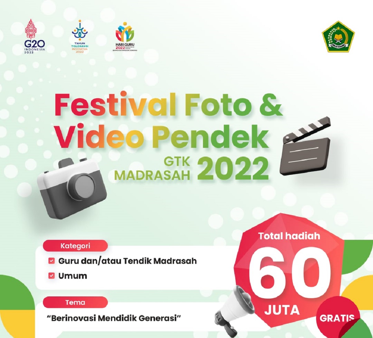 Pedoman Pelaksanaan Festival Foto Dan Video Pendek Guru Dan Tenaga Kependidikan Madrasah 2022