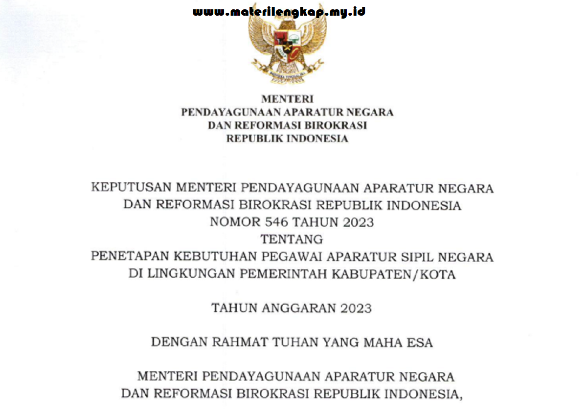 Formasi Kebutuhan CASN PPPK Kota Balikpapan Tahun 2023