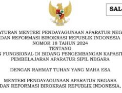 Permenpan RB Nomor 18 Tahun 2024: Jabatan Fungsional Pengembangan Kapasitas dan Pembelajaran ASN Permenpan RB Nomor 18 Tahun 2024: Jabatan Fungsional Pengembangan Kapasitas dan Pembelajaran ASN