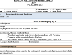 Contoh RPP Aqidah Akhlak Kelas 7 SMP/MTs Tentang Taat