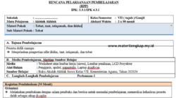 Contoh RPP Aqidah Akhlak Kelas 7 SMP/MTs Tentang Tobat