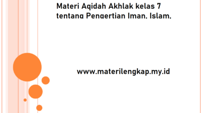 Materi Aqidah Akhlak kelas 7 tentang Pengertian Iman, Islam, dan Ihsan