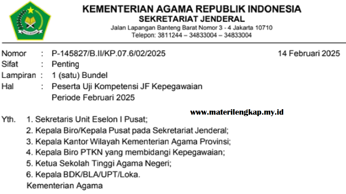 Kemenag Gelar Uji Kompetensi Jabatan Fungsional Kepegawaian Februari 2025: Jadwal, Syarat, dan Prosedur