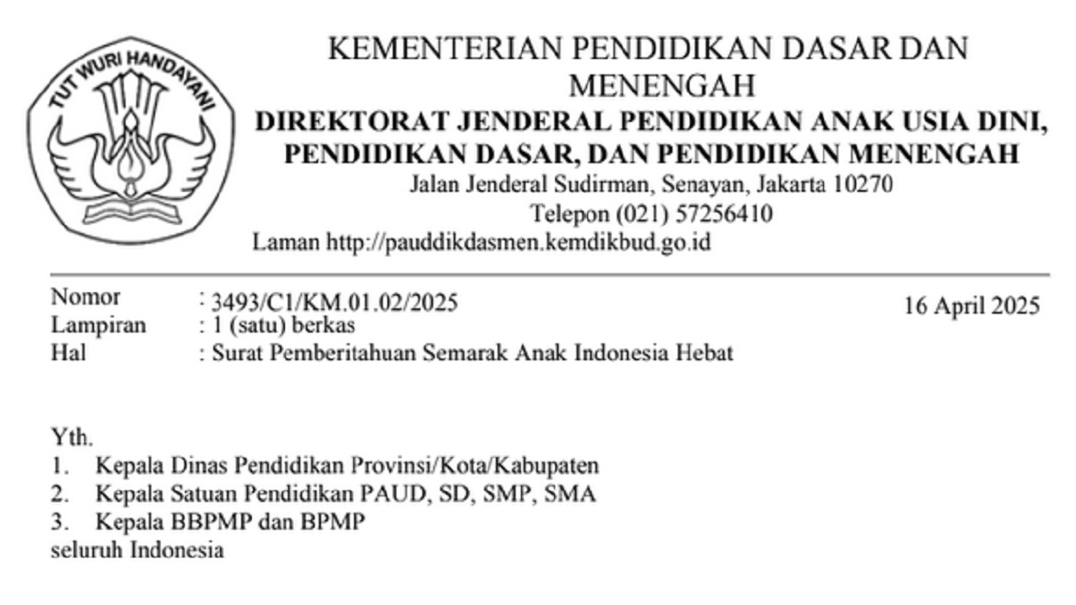 Semarak Anak Indonesia Hebat 2025: Inilah Jenis Lomba, Jadwal, dan Petunjuk Teknis untuk Siswa TK hingga SMA