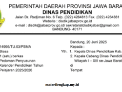 Kalender Pendidikan Jawa Barat Tahun Pelajaran 2025/2026 untuk TK, SD, SMP, SMA, dan SMK