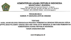Pengumuman Hasil Akhir Seleksi PPPK 2024 untuk Tenaga Non ASN Kementerian Agama, Ini yang Harus Diperhatikan