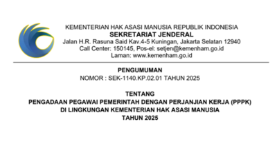 Jadwal dan Persyaratan Pendaftaran PPPK KemenHAM 2025/2026 Terbaru