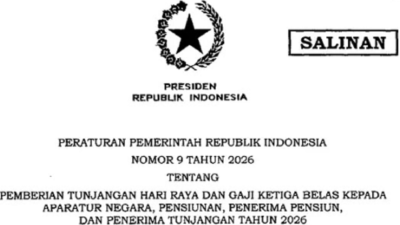PP Nomor 9 Tahun 2026: THR dan Gaji Ke-13 ASN